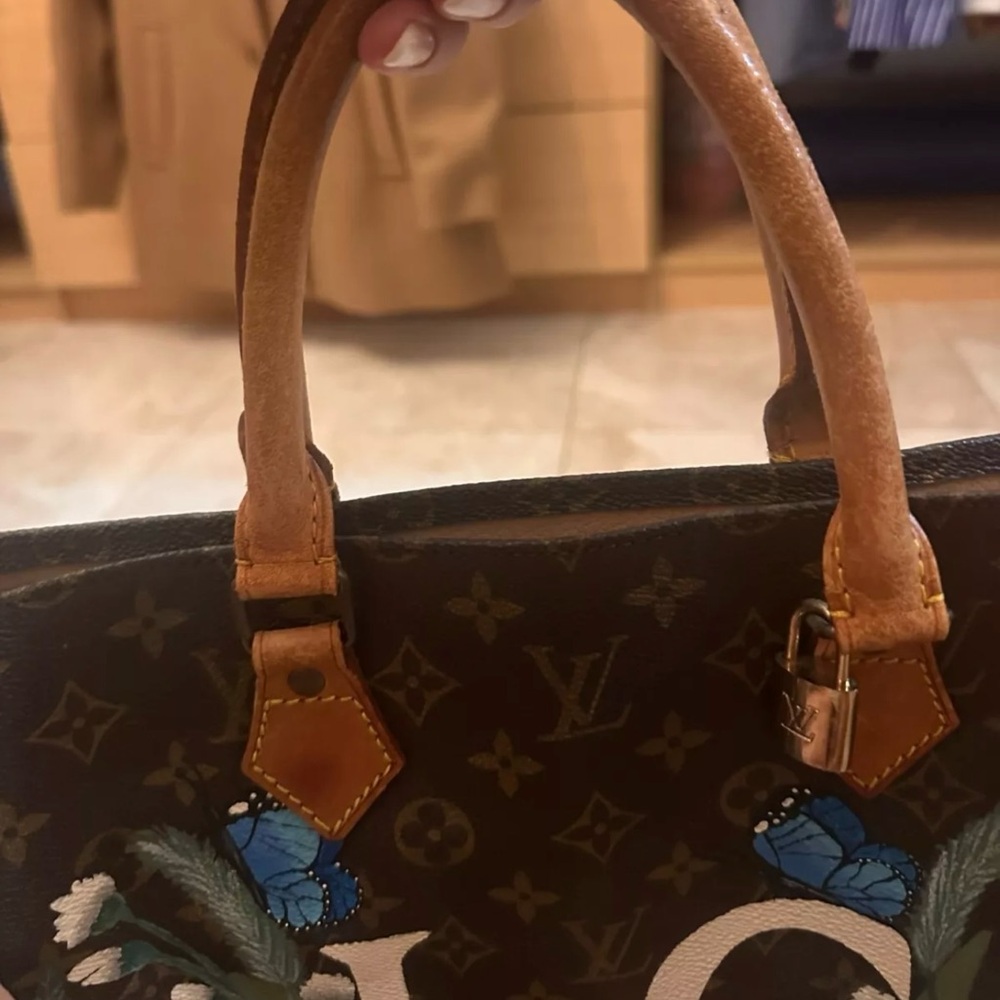 Louis Vuitton Hand Painted & Fringed Sac Plat